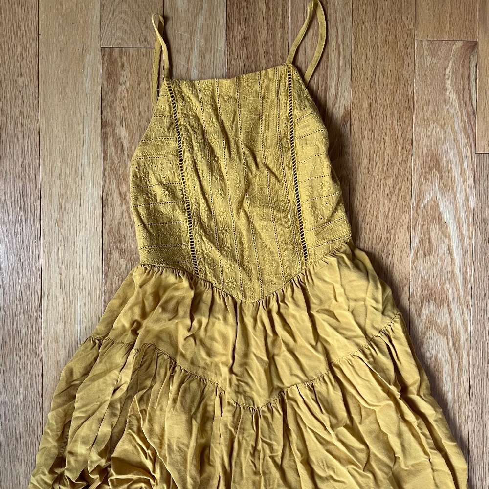 Yellow Eyelit Dress